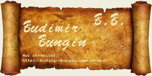 Budimir Bungin vizit kartica